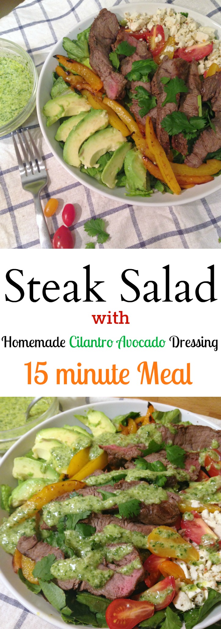 Steak Salad with Cilantro Avocado Dressing Forks 'n' Flip Flops