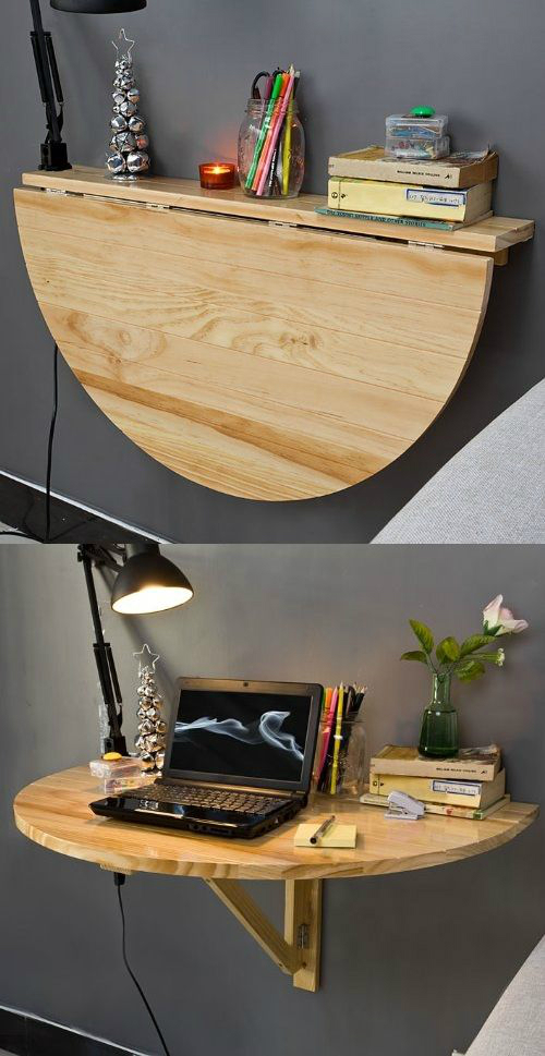 Wood Wall-mounted Drop-leaf Table