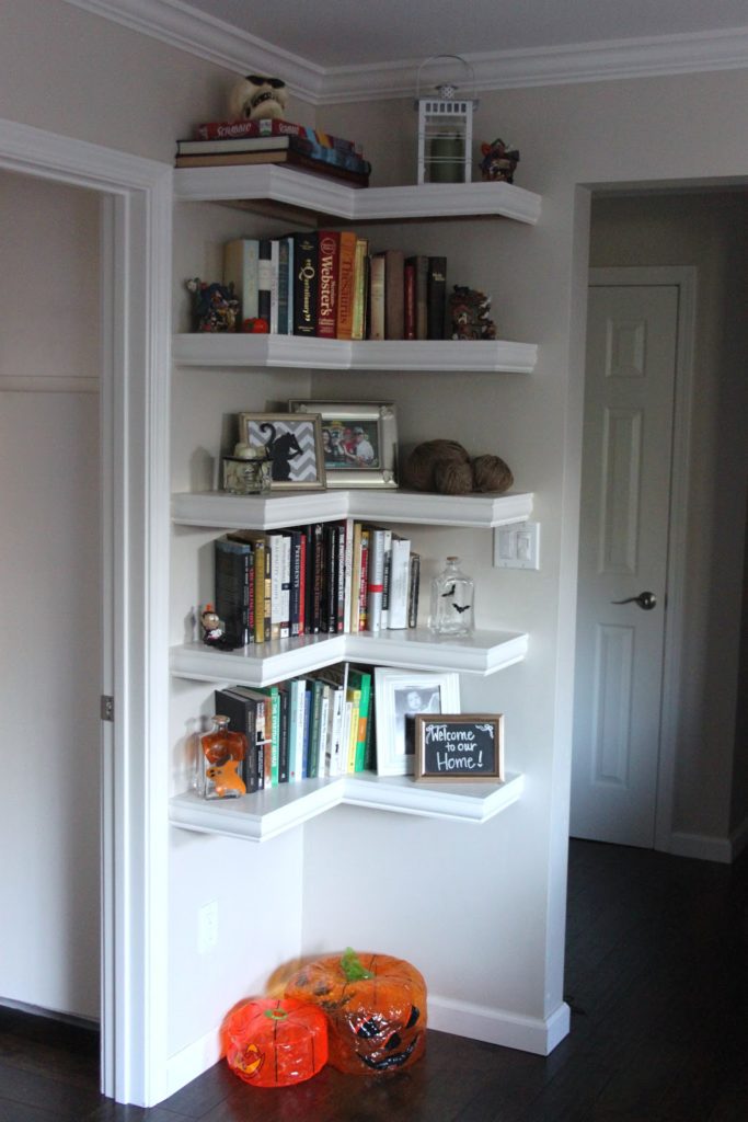 shelf space in empty corner