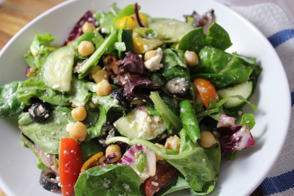 Healthy Greek Chickpea Feta Salad