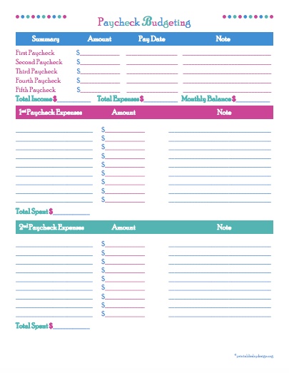 10 Free And Brilliant Budget Printables To Organize Your Finances Forks N Flip Flops