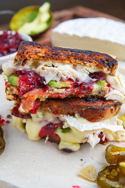 Cranberry and Brie Turkey Grilled Cheese with Avocado and Bacon