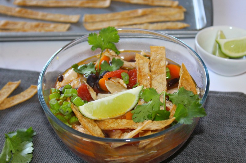 Healthy Chicken Poblano Tortilla Soup - Forks 'n' Flip Flops