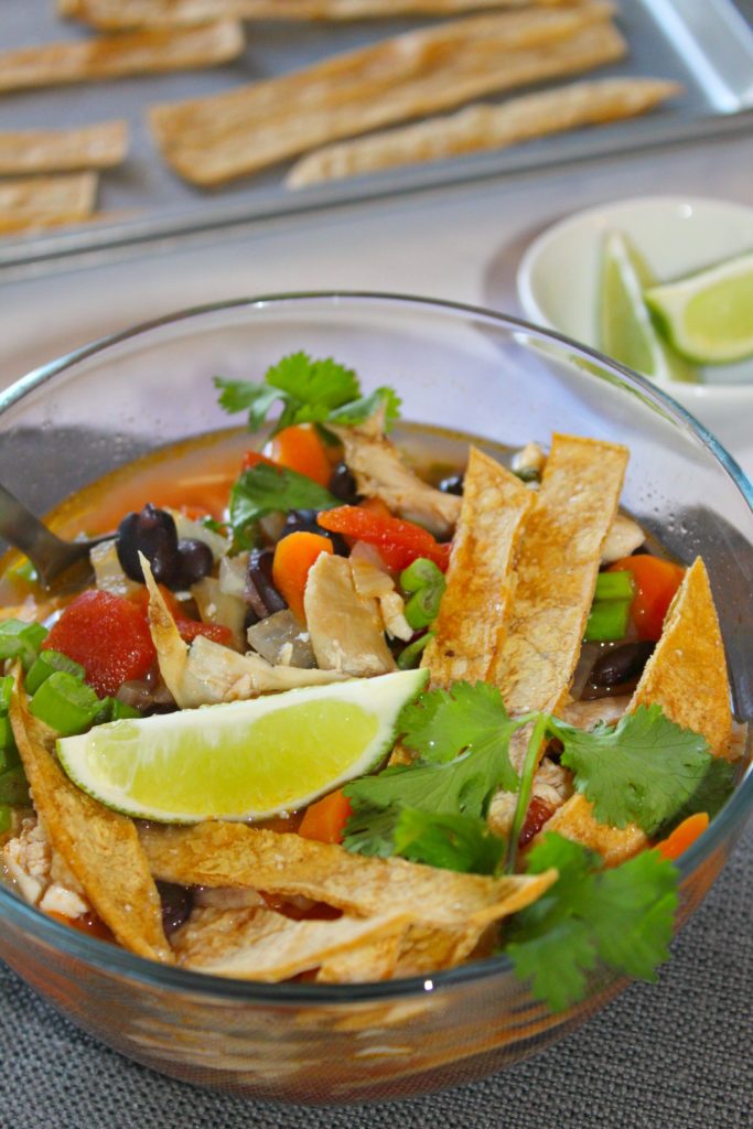 Healthy Chicken Poblano Tortilla Soup - Forks 'n' Flip Flops