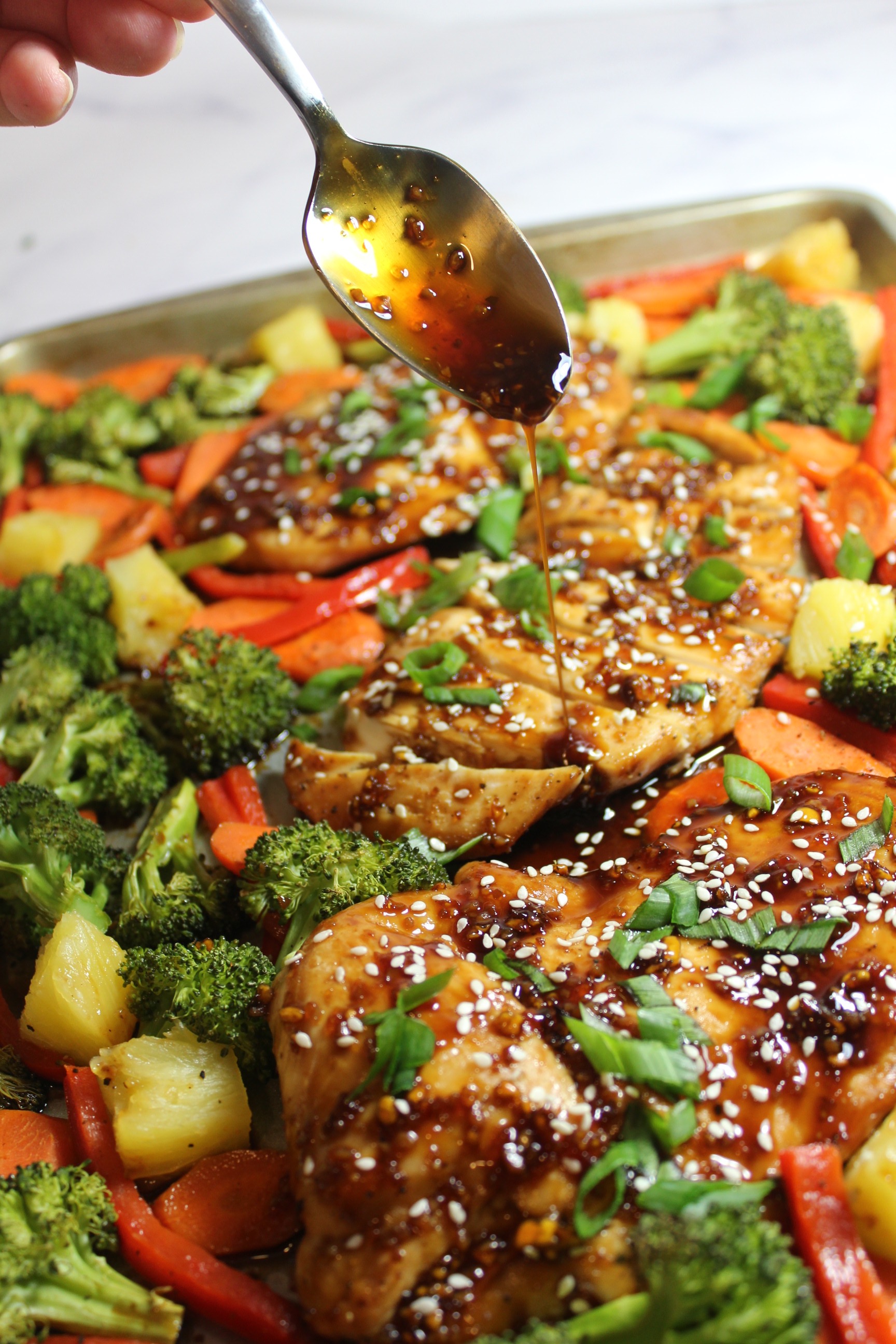 One Sheet Pan Sesame Teriyaki Chicken and Veggies - Forks 'n' Flip Flops