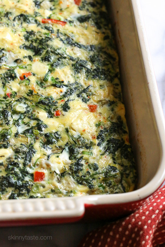 Spinach Artichoke Feta Breakfast Bake