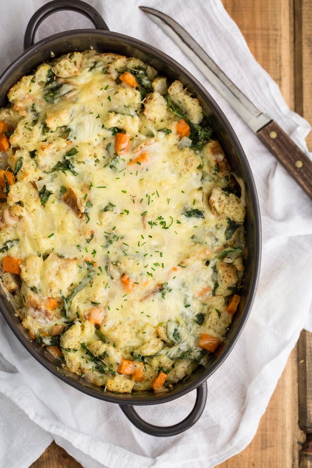 Sweet Potato and Spinach Breakfast Strata