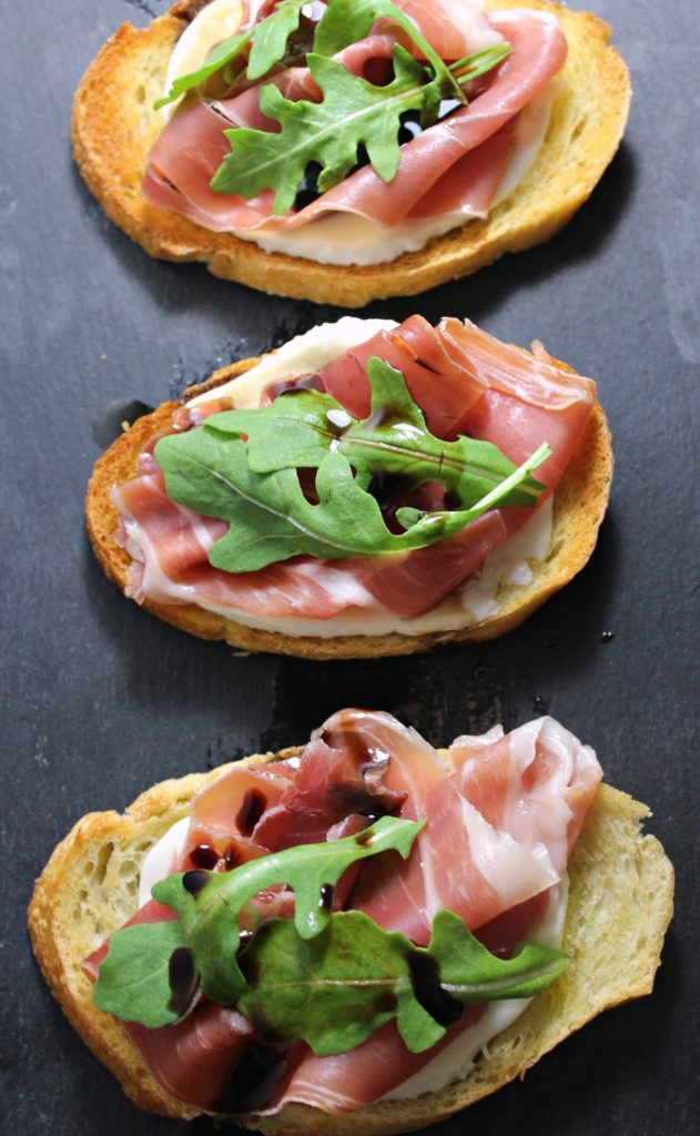 Prosciutto Arugula Brushetta